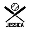 CROSSED BATS and BALL with Personalized Name 5" Vinyl Decal Sticker - Baseball Softball