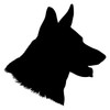 GERMAN SHEPHERD Head Vinyl Decal Sticker - GSD Dog Profile Silhouette