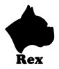Boxer dog head profile personalized name vinyl decal with custom pet name