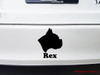 Boxer dog head profile personalized name vinyl decal with custom pet name