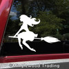 Witch on Broomstick Vinyl Decal Sticker -V8- Flying Halloween Sexy Witchcraft