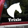 Horse Head -V1- with Personalized Name Vinyl Decal Sticker - Equestrian Farm Riding Dressage Equine Profile Silhouette