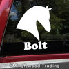 Horse Head -V2- with Personalized Name Vinyl Decal Sticker - Equestrian Farm Riding Dressage Equine Profile Silhouette