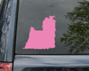 Yorkshire Terrier Yorkie vinyl decal with long coat and topknot silhouette