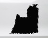 Yorkshire Terrier Yorkie vinyl decal with long coat and topknot silhouette
