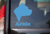 PIT BULL HEAD with Personalized Name Vinyl Decal Sticker - Dog Profile Silhouette Pittie Bully
