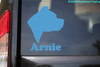 Pit Bull head profile personalized name vinyl decal with custom Pittie dog name