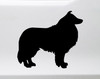 Shetland Sheepdog Sheltie vinyl decal with standing long coat dog silhouette