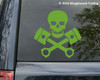 SKULL with CROSSED PISTONS - Vinyl Decal Sticker - Motorcycle Engine - Car Truck Hot Rod Gearhead