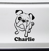 BULLDOG with Personalized Name Vinyl Sticker -V2- English American Bully Dog Puppy - Die Cut Decal