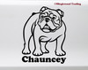 Personalized Bulldog English Bulldog vinyl decal with custom dog name and mirror option
