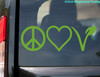 PEACE LOVE VEGAN Vinyl Sticker - Sign Leaf Heart - Die Cut Decal