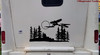 Flying Eagle with Trees Scene Vinyl Sticker - Camper RV Travel Trailer Graphics - Die Cut Decal