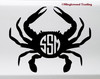 Crab Monogram Vinyl Sticker - Name Initials Personalized - Die Cut Decal