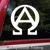 ALPHA OMEGA Vinyl Sticker - Christian Symbol Beginning End Sigil - Die Cut Decal