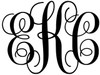 Monogram Vinyl Sticker - Custom Family Initials Name - Personalized Die Cut Decal - TRADITIONAL