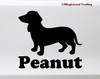 Personalized Dachshund Wiener Dog vinyl decal with custom name and mirror option