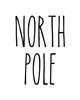North Pole Vinyl Sticker - Farmhouse Style Skinny Font - Santa Claus Christmas Home Kitchen Decor - Die Cut Decal