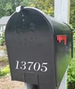Custom HOA mailbox numbers in Eurotypo Bodoni font for coordinated neighborhood address lettering