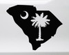 South Carolina with Palmetto Tree Vinyl Decal - State Sabal Palm Tree - Die Cut Sticker