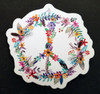 Set of 2 PEACE SIGN of FLOWERS 4.5" Vinyl Die Cut Decals Stickers - Floral Gypsy Hippie Decal - 2-pack