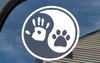 Set of 5 - 3" Yin Yang Hand Paw Stickers - Dog Cat Puppy Kitten Animal Pawprint - Vinyl Die Cut Decals - 5-pack
