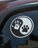 Set of 5 - 3" Yin Yang Hand Paw Stickers - Dog Cat Puppy Kitten Animal Pawprint - Vinyl Die Cut Decals - 5-pack
