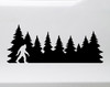 Bigfoot in Treeline V2 Vinyl Decal - Pine Trees Forest PNW Sasquatch - Die Cut Sticker