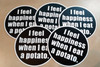 Set of 5 I Feel Happiness When I Eat a Potato 3" Vinyl Decal Stickers -5-pack