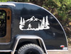 Bigfoot Mountain Trees Scene Vinyl Decal V3 - Camper RV Travel Trailer Graphics 4x4 - Die Cut Sticker
