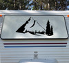 Mountains Forest Scene Vinyl Decal V8 - Camper RV Travel Trailer Graphics 4x4 - Die Cut Sticker
