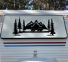 Mountains Bears Forest Scene Vinyl Decal V2 - Camper RV Travel Trailer Graphics 4x4 - Die Cut Sticker