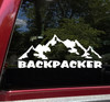 Backpacker Vinyl Decal - Mountain Trail Camping Hiking - Die Cut Sticker
