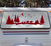 Bear Family Moon Stars Trees Scene Vinyl Decal - Forest Camper Graphics - Die Cut Sticker