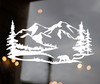 Bear Mountain Trees Scene Vinyl Decal V3 - Camper RV Graphics - Die Cut Sticker