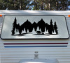 Bears Forest Trees Scene V1 Vinyl Decal - RV Camper Graphics Travel Trailer - Die Cut Sticker