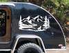 Howling Wolf Mountain Scene Vinyl Decal V2 - RV Motorhome Graphics - Die Cut Sticker