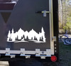 Howling Wolf Mountain Scene Vinyl Decal V3 - RV Motorhome Graphics - Die Cut Sticker