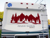 Howling Wolf Mountain Scene Vinyl Decal V3 - RV Motorhome Graphics - Die Cut Sticker