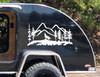 Howling Wolf Mountain Scene Vinyl Decal V4 - RV Camping Graphics - Die Cut Sticker