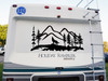 Howling Wolf Mountain Scene Vinyl Decal V4 - RV Camping Graphics - Die Cut Sticker
