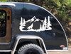 Howling Wolf Mountain Scene Vinyl Decal V5 - RV Camping Graphics - Die Cut Sticker