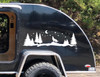 Howling Wolf Moon Scene Vinyl Decal V3 - Stars Trees RV Travel Trailer Graphics - Die Cut Sticker