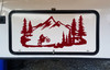 Dirt Bike Mountains Scene Vinyl Decal -  RV Toy Hauler Graphics Motorcycle  - Die Cut Sticker