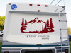 Mountain Forest Scene Vinyl Decal V10 - RV Camper Graphics - Die Cut Sticker
