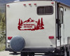 The Mountains Are Calling Vinyl Decal V5 - Moon RV Camper Graphics Scene - Die Cut Sticker