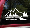 The Mountains Are Calling Vinyl Decal V6 - Forest RV Camper Road Graphics Scene - Die Cut Sticker