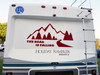 The Road is Calling Mountain Scene Vinyl Decal V2 - Forest RV Camper Graphics - Die Cut Sticker
