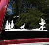 Howling Wolf Trees Scene V2 - RV Graphics Camper Travel Trailer - Die Cut Sticker