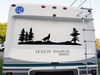 Howling Wolf Trees Scene V2 - RV Graphics Camper Travel Trailer - Die Cut Sticker